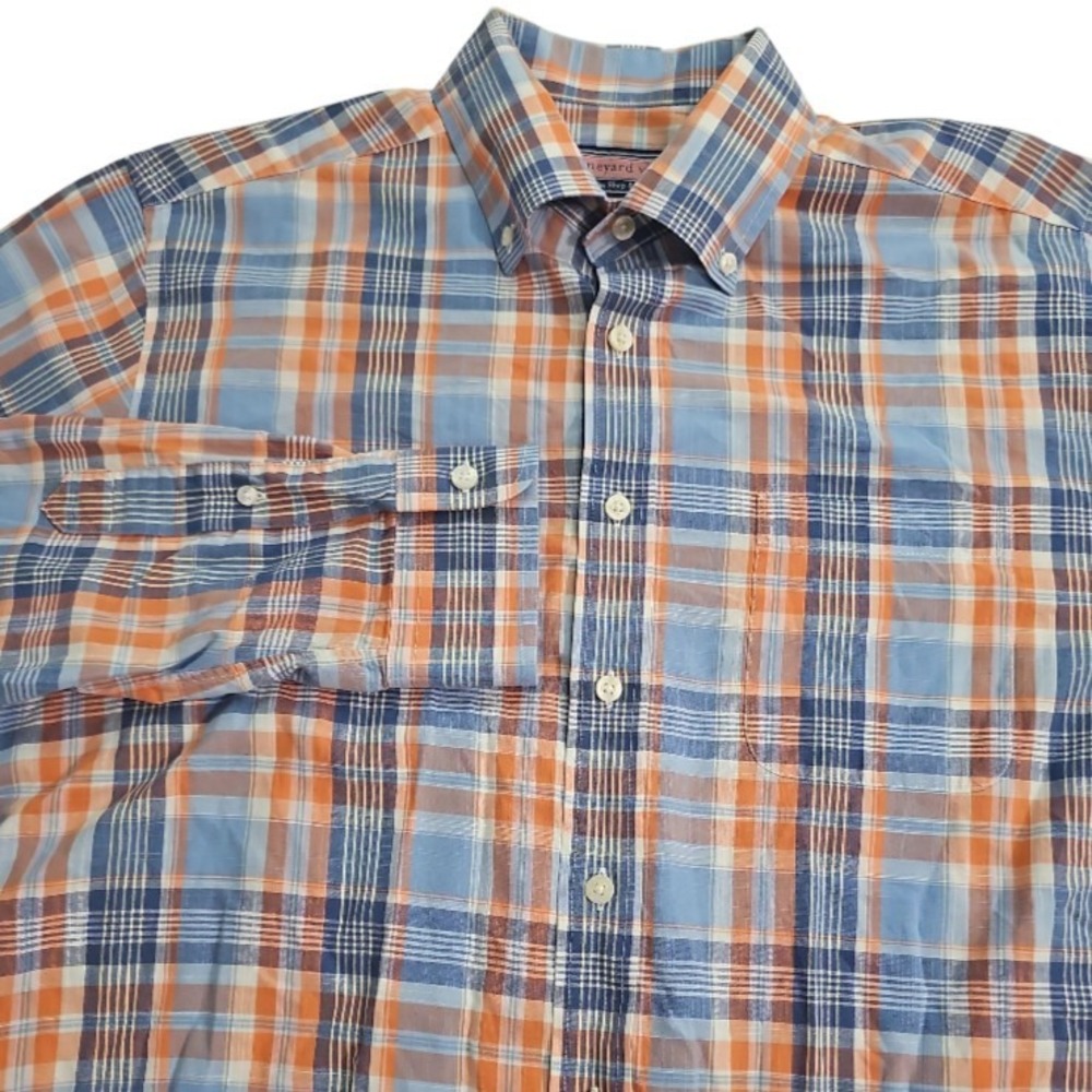 Vineyard Vines Slim Fit‎ Murray Shirt Large Long Sleeve Plaid 100% Cotton